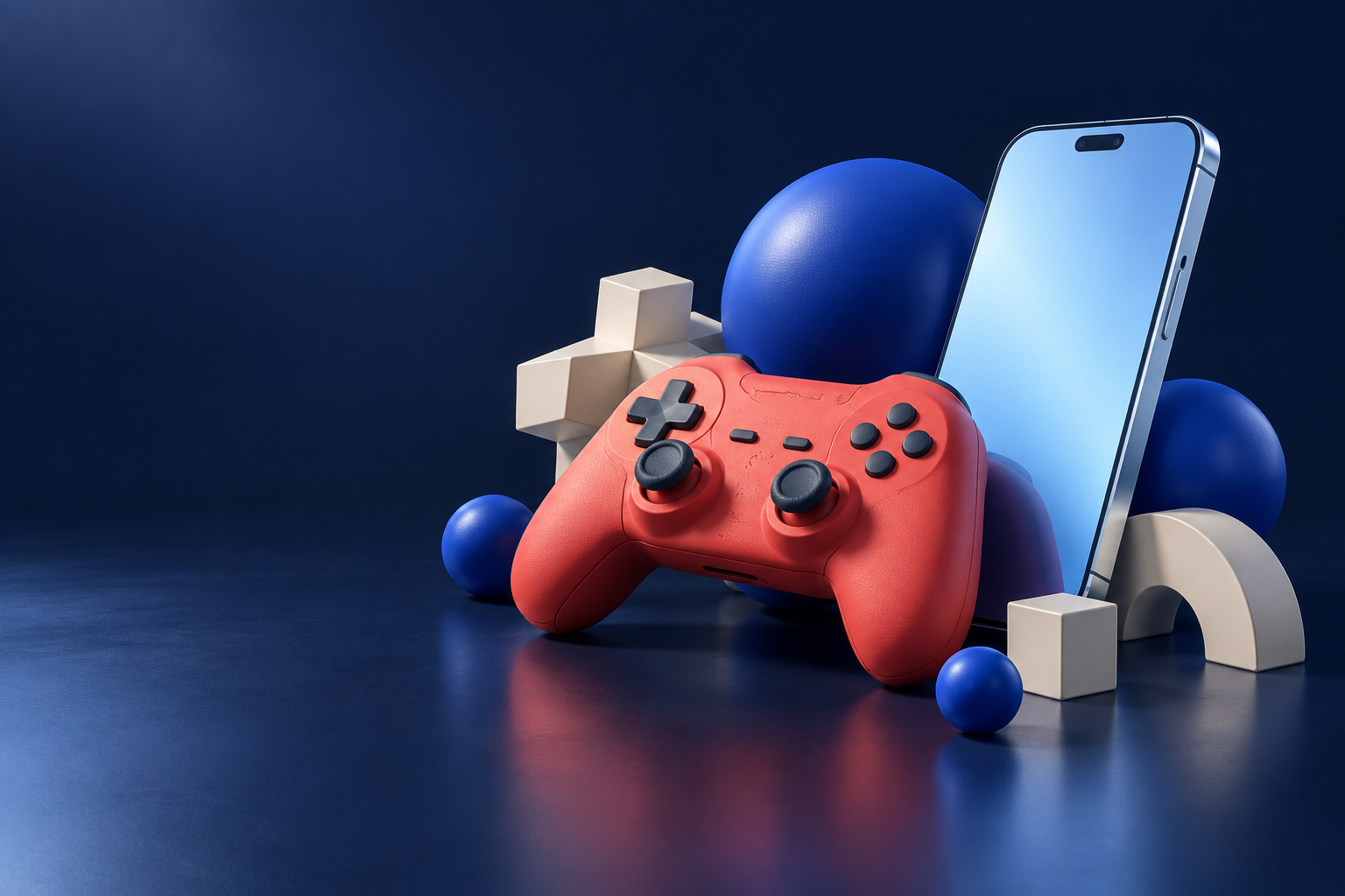 Original SATORI ITO illustration of a phone and game controller